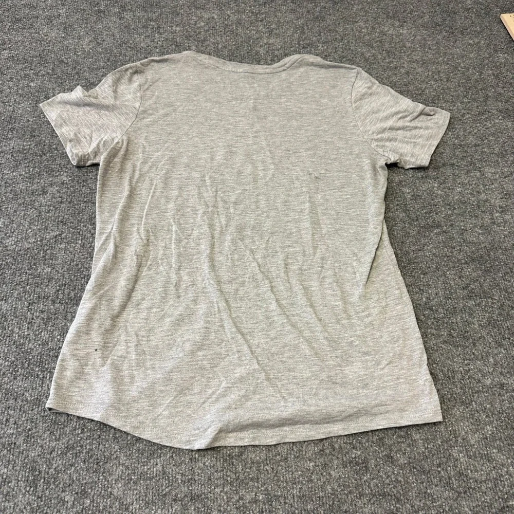 Nike T-Shirt Womens Size S Gray Dri-Fit Viscose Blend Just Do It Athletic Tee